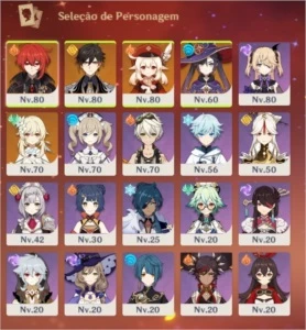 Genshin impact - Ar52 - 4 Personagen 5* ... 2 Armas 5*