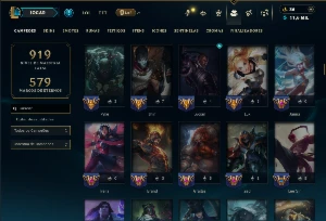 Ouro 2 com TODOS os Champs e 357 Skins ( Nivel 1019 ) - League of Legends LOL