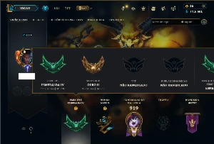 Ouro 2 com TODOS os Champs e 357 Skins ( Nivel 1019 )