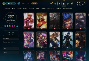 Ouro 2 com TODOS os Champs e 357 Skins ( Nivel 1019 ) - League of Legends LOL
