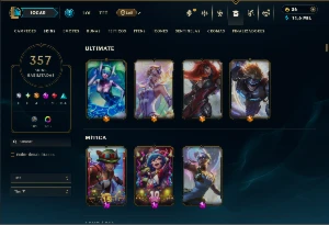 Ouro 2 com TODOS os Champs e 357 Skins ( Nivel 1019 ) - League of Legends LOL