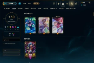 Unranked com 125 Champs e 130 Skins ( SUP / MID / JG ) - League of Legends LOL