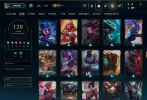 Unranked com 125 Champs e 130 Skins ( SUP / MID / JG ) - League of Legends LOL