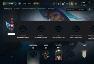 Unranked com 125 Champs e 130 Skins ( SUP / MID / JG ) - League of Legends LOL