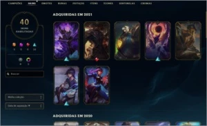 Vendo Plat IV 65 campeões 40 skins - League of Legends LOL