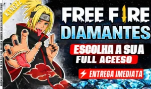 [Via X] Contas Free Fire Com Diamantes + Rei Caveira+Megumi
