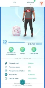 Conta pokémon Go lvl 30