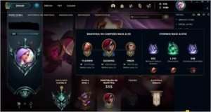 CONTA MONO KAT PLATINA IV COM 2 SKINS RARAS E 1 MITICA - League of Legends LOL