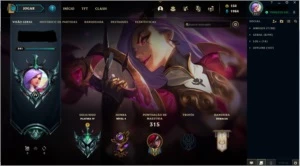 CONTA MONO KAT PLATINA IV COM 2 SKINS RARAS E 1 MITICA - League of Legends LOL