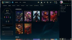 CONTA MONO KAT PLATINA IV COM 2 SKINS RARAS E 1 MITICA - League of Legends LOL