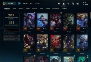 Conta bronze 2 com mais de 400 jogos, 61 skins e 82 champs - League of Legends LOL
