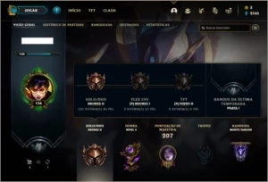 Conta bronze 2 com mais de 400 jogos, 61 skins e 82 champs - League of Legends LOL