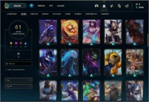 Conta bronze 2 com mais de 400 jogos, 61 skins e 82 champs - League of Legends LOL