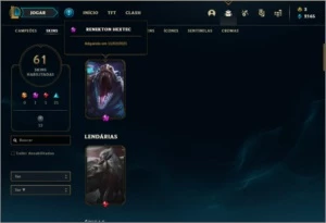 Conta bronze 2 com mais de 400 jogos, 61 skins e 82 champs - League of Legends LOL
