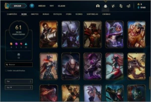 Conta bronze 2 com mais de 400 jogos, 61 skins e 82 champs - League of Legends LOL