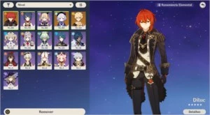 Conta Genshin Impact AR42 Diluc Qiqi LVL80