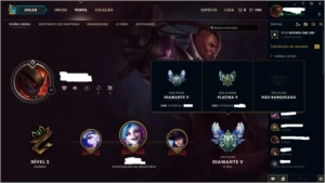 CONTA LOL DIAMANTE 5 FLEX 60 CHAMPS/ ESPÓLIOS + ESSÊNCIA - League of Legends