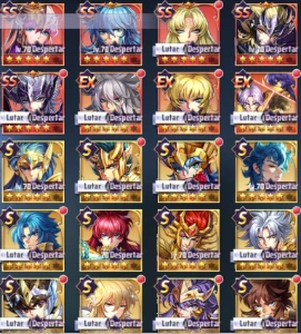 Saint Seiya Awakening SSA LVL 56 + Chars SS