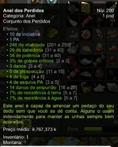 Set de sorte lvl 200 Full pvp server Blair, Dofus touch