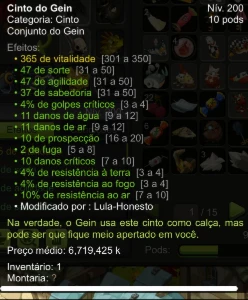 Set de sorte lvl 200 Full pvp server Blair, Dofus touch