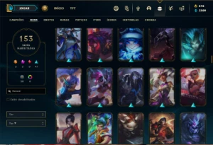 Conta bronze 2 com TODOS os champs  e 153 Skins + 3 Ultimate - League of Legends LOL