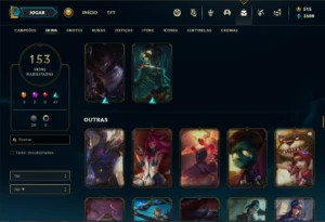 Conta bronze 2 com TODOS os champs  e 153 Skins + 3 Ultimate - League of Legends LOL