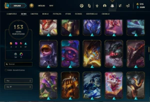 Conta bronze 2 com TODOS os champs  e 153 Skins + 3 Ultimate - League of Legends LOL