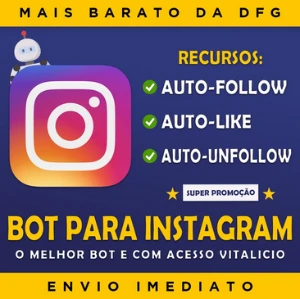 Robozinho Bot para Instagram com  Auto Follow/Like/Unfollow - Redes Sociais