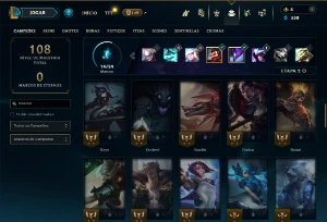 Diamante 3 com 60 Champs e 33 Skins - League of Legends LOL