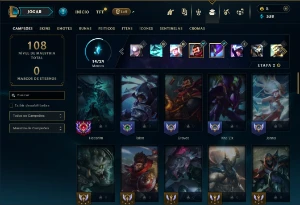 Diamante 3 com 60 Champs e 33 Skins - League of Legends LOL