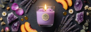 Vela Aromática em Vidro com Flores - Figo ou Baunilha - Artesanato e Personalizados