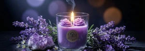Vela Aromática em Vidro com Flores - Figo ou Baunilha - Artesanato e Personalizados