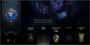 conta smurf com 1 partida da md10 jogada, main adc - League of Legends LOL
