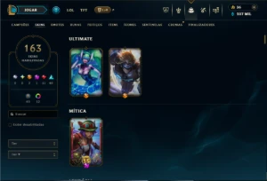 Platina 4 com TODOS os Champs e 163 Skins ( ADC / SUP / JG ) - League of Legends LOL