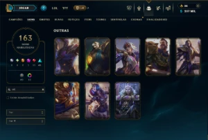 Platina 4 com TODOS os Champs e 163 Skins ( ADC / SUP / JG ) - League of Legends LOL