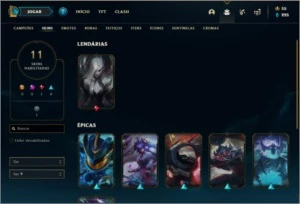 Conta platina 3 barata com 39 champs e 11 skins - League of Legends LOL