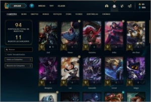 Conta platina 3 barata com 39 champs e 11 skins - League of Legends LOL