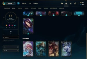 Conta platina 3 barata com 39 champs e 11 skins - League of Legends LOL