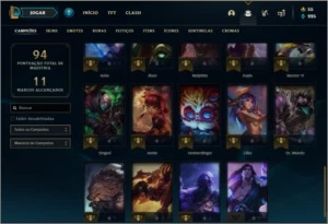 Conta platina 3 barata com 39 champs e 11 skins - League of Legends LOL