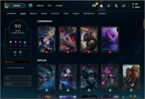 Conta prata 4 com 90 skins e 111 champs - League of Legends LOL