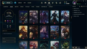 Conta lol lv alto com skins prestigio, muitos emotes e icone - League of Legends