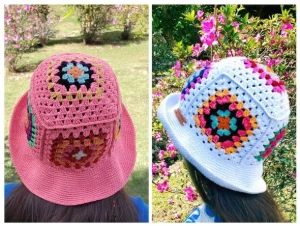 Chapéu Bucket Hat em Crochê - Artesanato e Personalizados