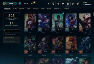 Conta Unranked com TODOS os champs e 143 Skins + Icones raro - League of Legends LOL