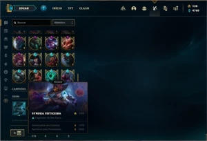Conta bronze 1 com TODOS os champs e 130 Skins + 2 Prestigio - League of Legends LOL