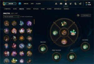 Conta bronze 1 com TODOS os champs e 130 Skins + 2 Prestigio - League of Legends LOL