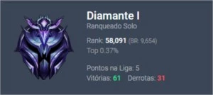 conta diamante - League of Legends LOL