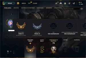 Conta ouro 4 com 35 Champs e 7 Skins - League of Legends LOL