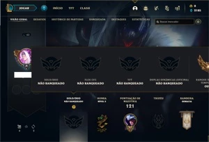Conta Unranked com 46 Champs e 25 Skins + 2 Fragmentos - League of Legends LOL