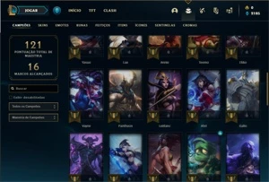 Conta Unranked com 46 Champs e 25 Skins + 2 Fragmentos - League of Legends LOL