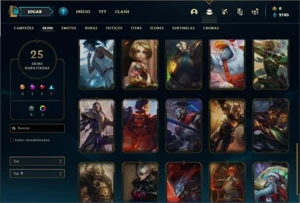 Conta Unranked com 46 Champs e 25 Skins + 2 Fragmentos - League of Legends LOL